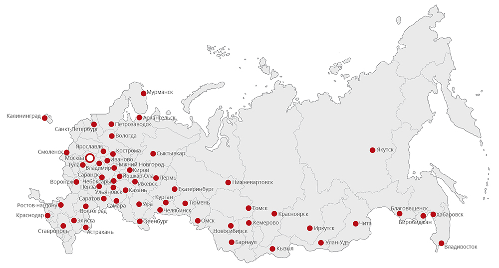 Банк россии филиалы в россии карта